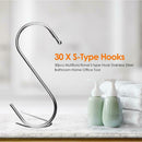 30pcs Multifunctional S-type Hook Stainless Steel Bathroom Home Office Tool