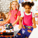 Pre-Cut Halloween Cotton Fabrics Kit Pumpkin Sewing Decorative DIY Curtains