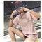 Fashion Women Bling Solid Short Sleeve Loose T-Shirts Long Tops (Pink XXL)