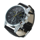 Wristwatch Quartz Black dial Roman numerals PU Bracelet for Men