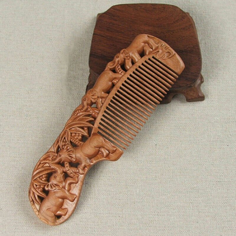 1X Wooden Comb Fine Tooth Handmade Hair Comb Anti Static Comb Hair Styling To Ew