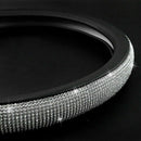 1Pc New Car Truck Steering Wheel Cover Bling Rhinestone Leather Univers YHW