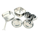6pcs Cookware Junket Cooking Long Handle Fryer Soup Pan POT Plate Tableware Sets