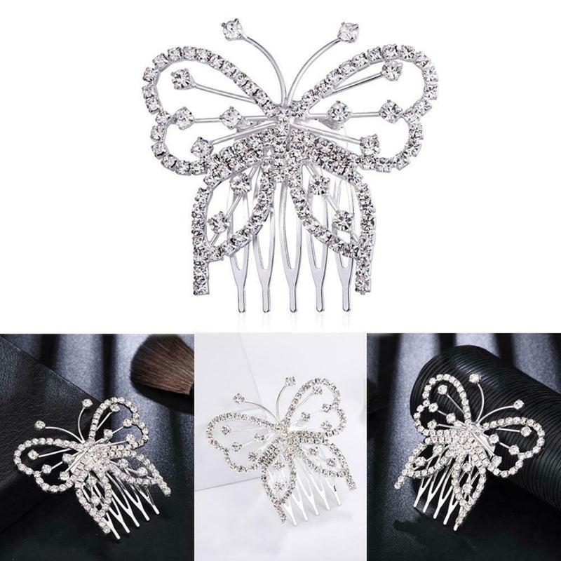 Elegant Rhinestone Hairpin Crystal Hair Comb Women Wedding Valentine Gift