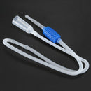 Aquarium Water Change Clean Gravel Siphon Pump Vacuum Pipe, Clear/Blue