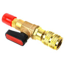 1/4" Male to 5/16" Female R410A Refrigerant Straight Ball Valve SAE AC Charging