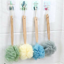 4 Pieces 14.2" Long Handle Body Brush Puff Sponge Scrunchie Back Scrubber