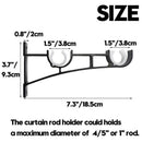 Double Curtain Rod Holders Set, Curtain Rod Brackets, Tap Right Into Window
