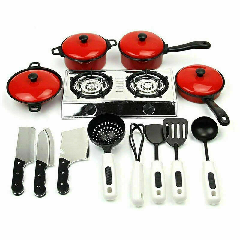 13pcs Utensils Food Dishes Kid Child Play House Kitchen Cooking Cookware G8 A5Z1