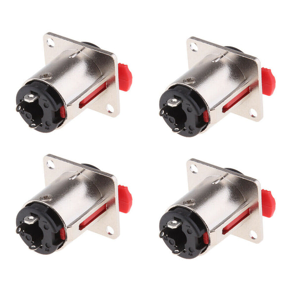 4 Pieces 1/4 inch Jacks 6.35mm Microphone Mono TS Socket Female Connector Panel