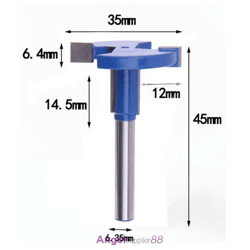 1pc 1/4'' Shank Straight T-Track T-Slot Router Bits Woodworking Cutter