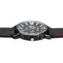 Man Wrist Watch Racing Sporty Quartz Movement Silicon Watchband Black  A