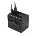 Universal Travel Ac Adapter Power Plug Outlet With Dual Usb Chargerï¼ˆBlackï¼‰