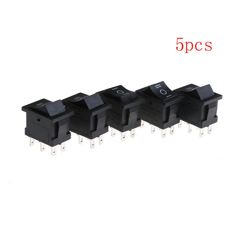 5Pcs Three Position Toggle Switch KCD2 203 6P 6A/250VAC 10A/125VAC Rocker Swi Hc