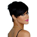 Masculine hairstyle cut Short wigs for women Straight style Synthetic Wig Black