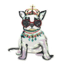 crown dog patches sew on patch for clothes motif sequined embroidery appli 3C