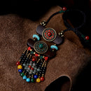 Ethnic Style Creative Jewelry Tassel Necklace Female Wooden Pendant Item Re