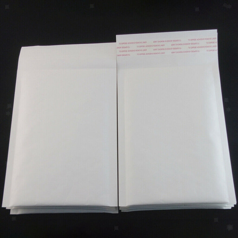 50 Pieces Bubble Padded Envelopes Self Seal Mailers Bags White 12x18cm