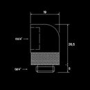 G1/4" Matte Black 90 Degree Angle Rotary Adapter Hard Rigid Tubing Fitting