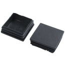 Plastic Square Pipe End Caps Tubing Insert Plugs 50x50mm 30 Pcs Black
