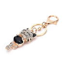 Cute Smile Cat Crystal Rhinestone Keyrings Holder Purse Bag Gift Keychains MO