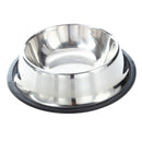 Stainless steel food bowl w / rubber ring for Pets - 1