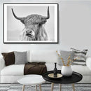 Nordic Portrait of a Highland Cow Posters and Prints Wall Art Canvas Painti