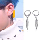 Feather Pendant Hoop Earrings Jewelry Drop Dangle Earring Jewelry Men Women Gift
