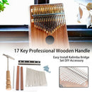 17 Key Musical Wooden Handle Screws DIY Accessory Tuning Tool Kalimba Bridge Set