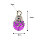 50pcs Crackle Glass Bead Charms Floral Pendants For Jewelry Making Bracelets