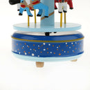 Wooden Merry-GO-Round Carousel Music Box  Wind Up Music Box  Blue with Dot