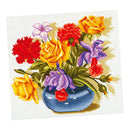 1 Set Stamped Cross Stitch Kits Package With Flower Pattern 47x43cm