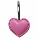 Heart Shaped Rust Resistant Decorative Shower Curtain Hooks 12- Pack Pink H