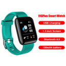 116 Plus 1.3 inch Touch Smart Bracelet Heart Rate Fitness Tracker (Green)