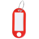 20 Pcs Key ID Label Tags Split Ring Keyring Keychain Red