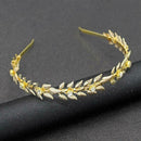 Fashion Headdress Retro Metal Leaf Rhinestone Bride Headwear Hair Jewelry