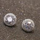 Chic Women's Crystal Rhinestone Zircon Inlaid Ear Stud Platinum Plated Earrings