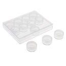 Clear Jewelry Bead Storage Box 12 Slots View Round Jars organizer containers