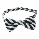 Fashion Novelty Mens Bowtie Wedding Necktie Black+white stripes R4T3