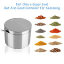Stainless Steel Sugar Bowl And Sugar Spoon, Multi-Function Sugar Container  H4B5