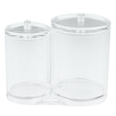 Acrylic Cotton Ball Holder Makeup Pads Organizer Box Round Container Case