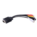 PC VGA SVGA to 3 RCA Composite Video Audio S-Video TV AV Adapter Converter Cable