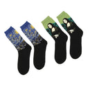 2 Pairs Of Ladies Gents Soken Art Paintings Funny Colorful Leisure
