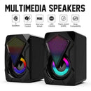 PC Surround Sound System LED Speakers Gaming Deep Bass Desktop Computer USB I3U0