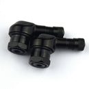 1 Pair Motorcycle Wheel Tire Valves Stem Cap Air Tire Cover 90 Degree 17mm Black