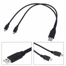 USB 2.0 Male To Male Dual Micro USB Splitter Y Charging Data Cabl JR