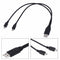 USB 2.0 Male To Male Dual Micro USB Splitter Y Charging Data Cabl JR