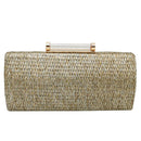 Clutch Female Straw Pillow Weave Clutch Bag Fashion with Chain Luxury Handb