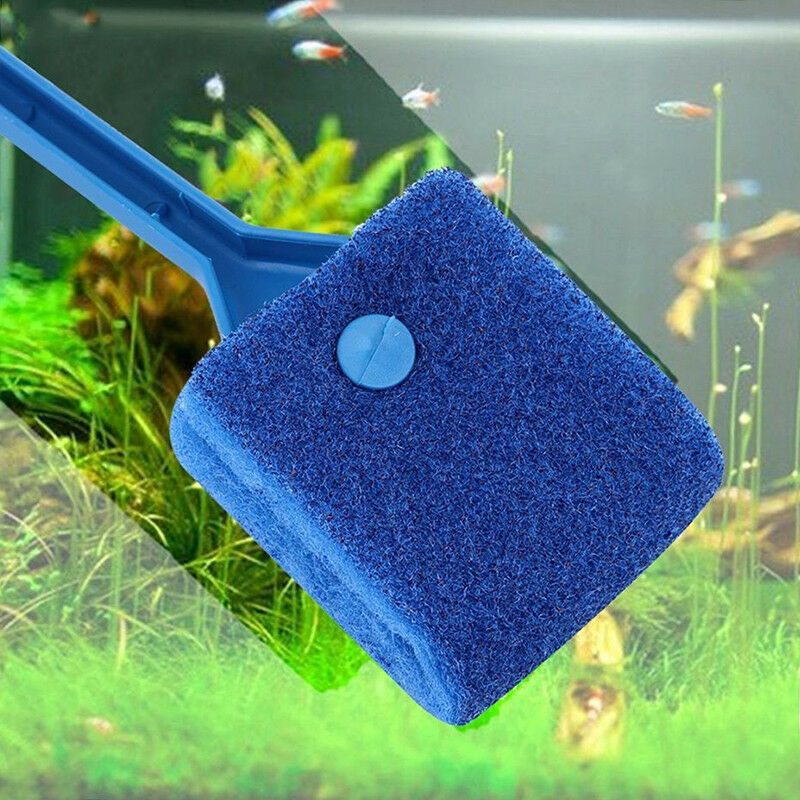 Aquarium Fish Tank Algae Cleaner Glass Plant Easy 2 Head Cleaning Brush Remover