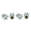 4 * Universal Chrome Crown Car Truck Tire Air Valve Stem Cover Caps Wheel Rims^^